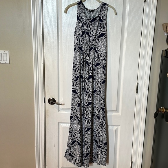 Bella Fiore Sz. S blue and white Sleeveless maxi dress, NWOT - Picture 1 of 5